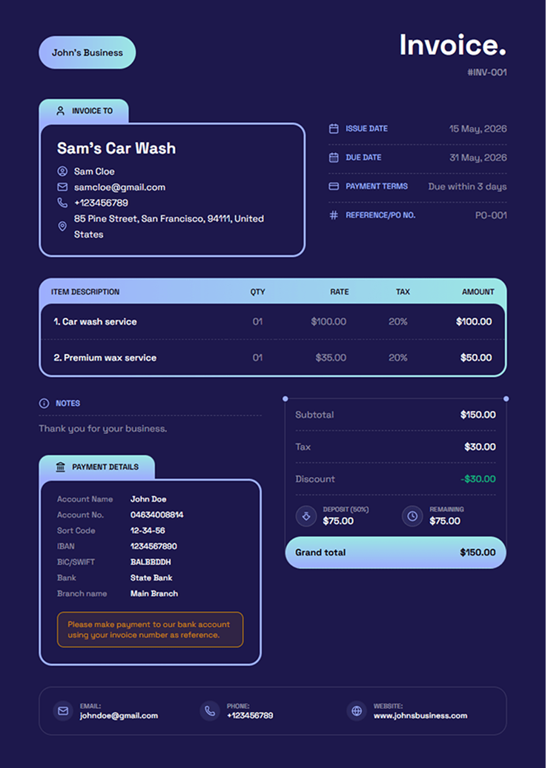 PaidInvoice - Caspian Invoice Template