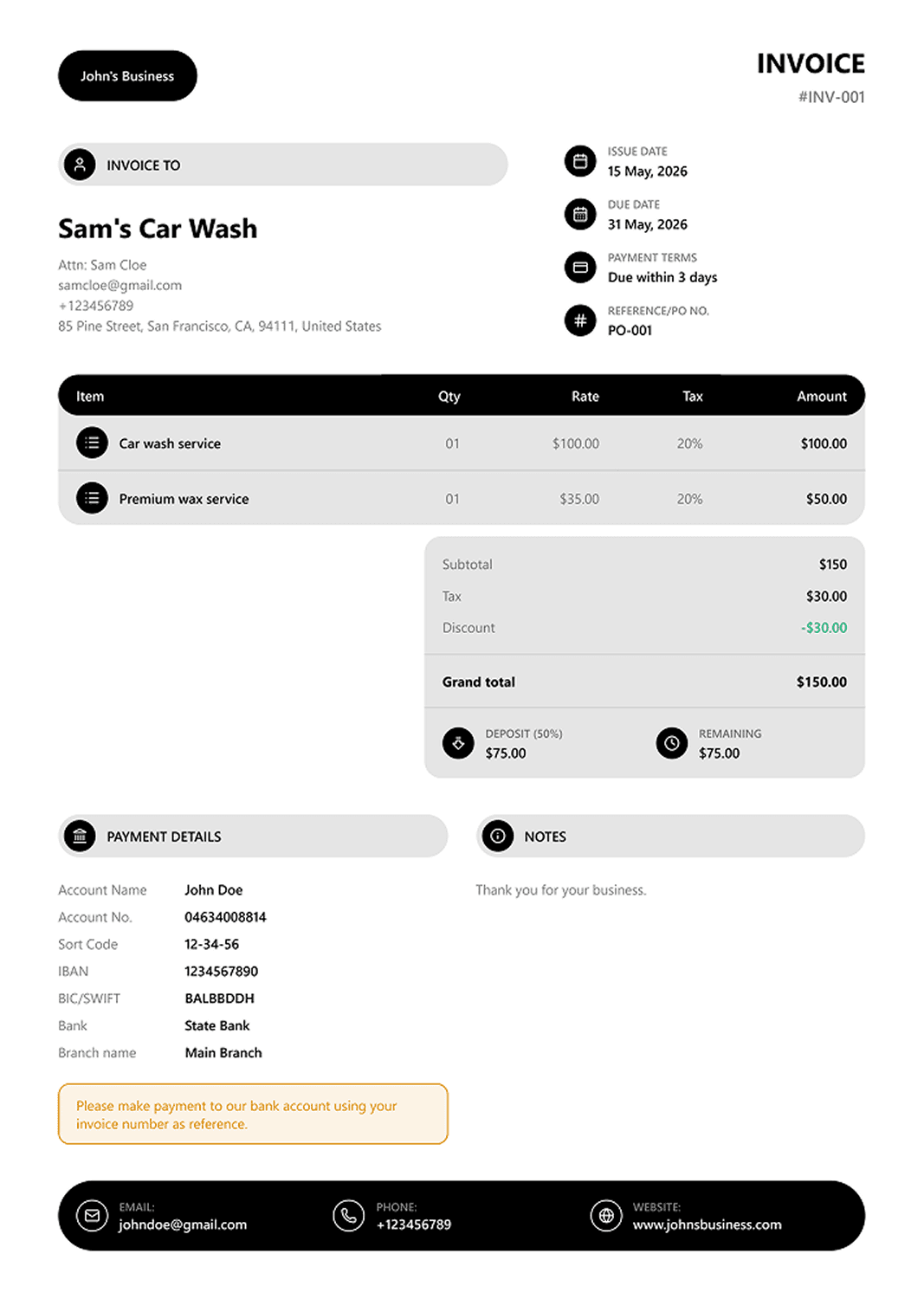 PaidInvoice - Nova Invoice Template